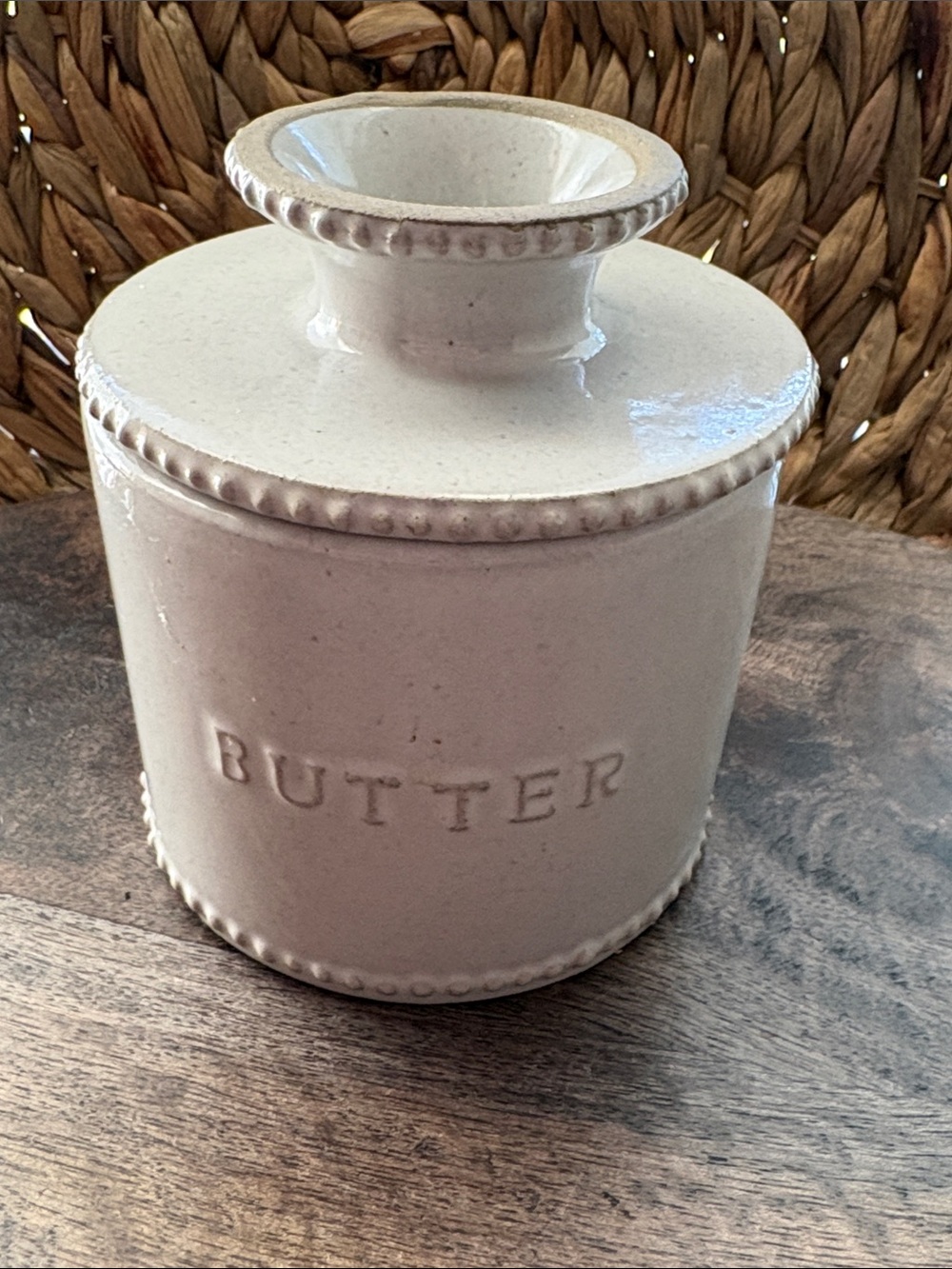 Hearth & Hand by magnolia stoneware Butter bell Crock Keeper white like new